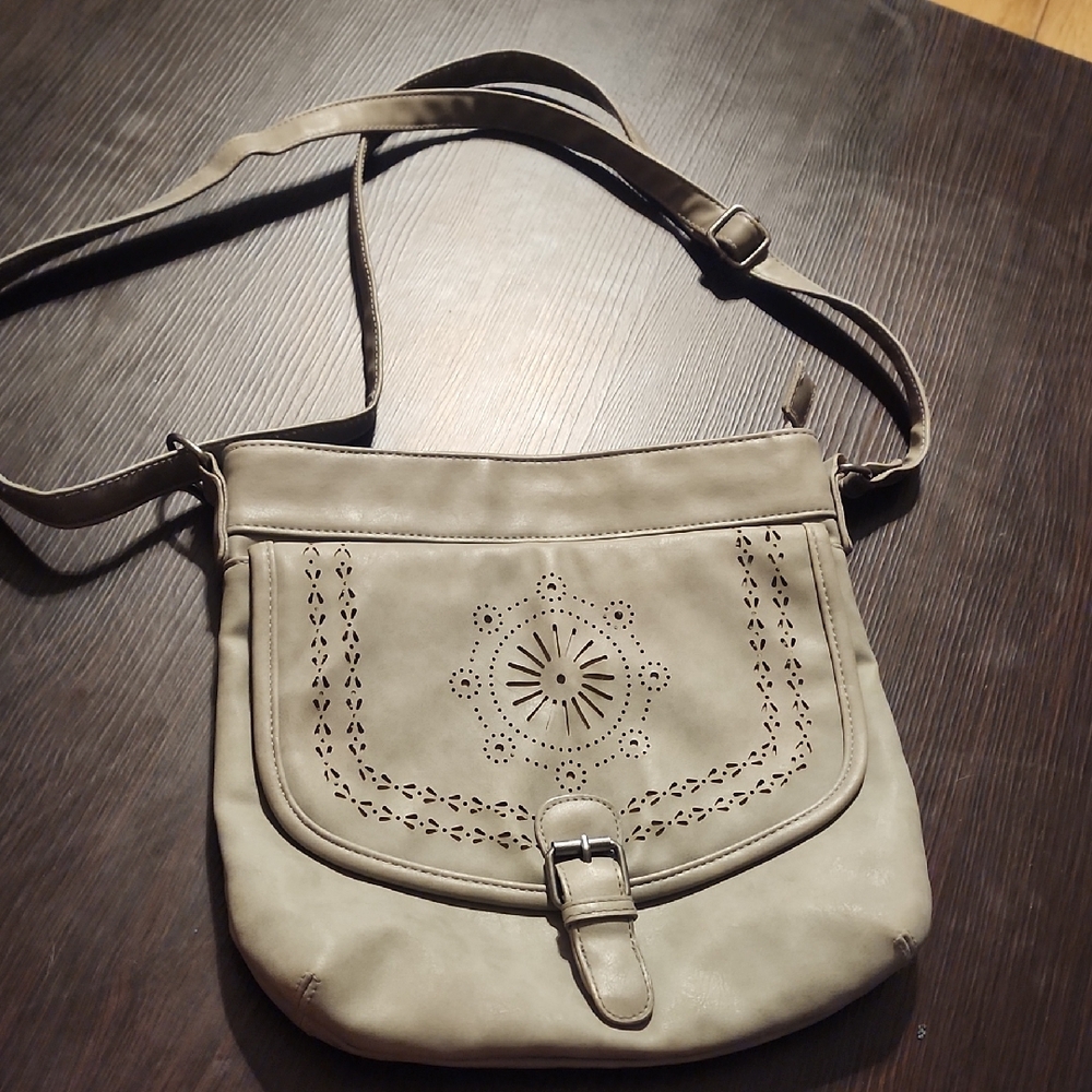 Maurices Gray Crossbody Bag with Cutout Design